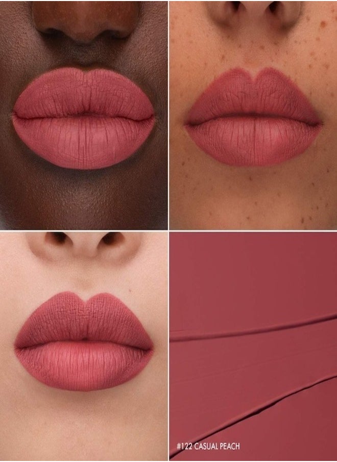 SEPHORA COLLECTION Cream Lip Stain 10HR Liquid Lipstick 122 Casual Peach - Matte Peachy Pink 5ml