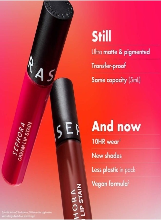 SEPHORA COLLECTION Cream Lip Stain 10HR Liquid Lipstick 122 Casual Peach - Matte Peachy Pink 5ml