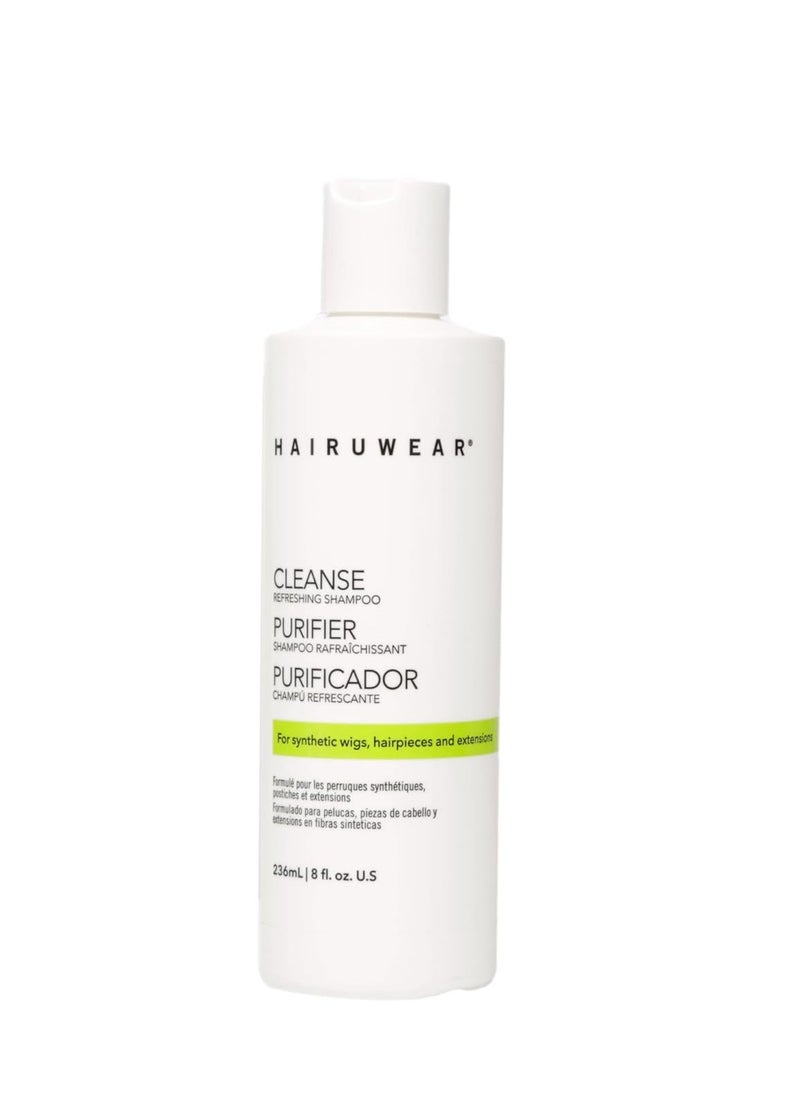 HairUWear CLEANSE Freshening Shampoo Wash For Synthetic Wigs, Hairpieces and Extensions, 8 floz