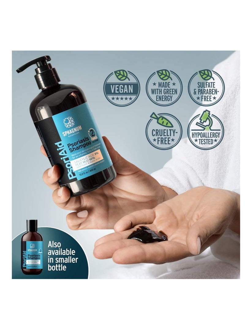 Sphagnum Botanicals Medicated Psoriasis Shampoo and Conditioner Set - Salicylic Acid 3% and Peat Mud Shampoo together with Aloe Vera and Jojoba Oil Condtioner. 2 x 13.5 fl. Oz