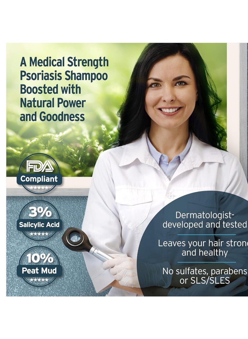 Sphagnum Botanicals Medicated Psoriasis Shampoo and Conditioner Set - Salicylic Acid 3% and Peat Mud Shampoo together with Aloe Vera and Jojoba Oil Condtioner. 2 x 13.5 fl. Oz