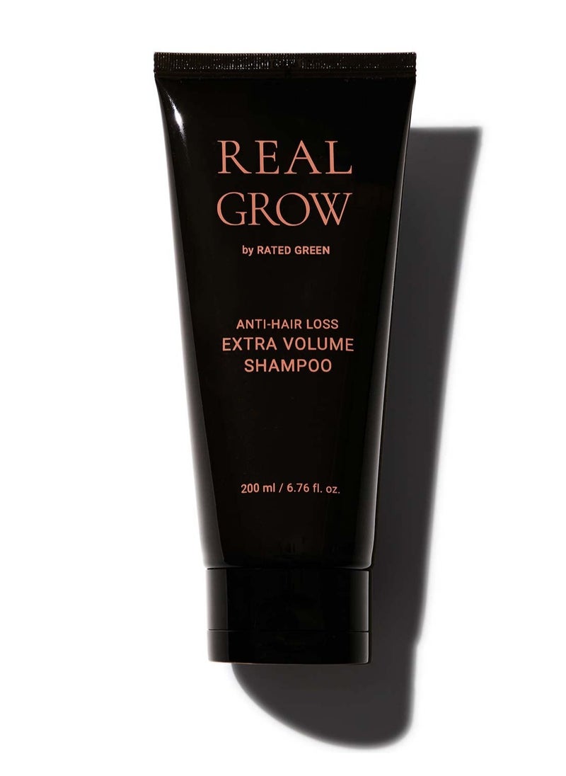 Rated Green - Real Grow Anti Hair Loss Extra Volume Shampoo - Volumize and Strengthen Hair - Cold Brewed Organic Rosemary Oil for Scalp and Hair Care - 6.76 fl. Oz. 200ml