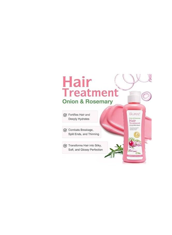 Biotin & Rosemary Shampoo with Onion for Hair Growth - Strengthens, Thickens & Nourishes - Anti-Hair Loss, Paraben-Free, Silicone-Free Formula 250-250 ML