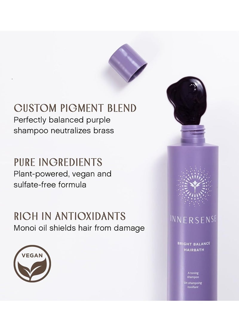 INNERSENSE Organic Beauty - Natural Bright Balance Purple Toning Hairbath | Non-Toxic, Cruelty-Free Haircare (10 fl oz | 295 ml)