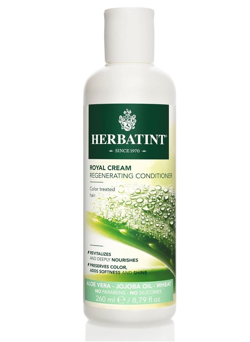 Herbatint Royal Cream Conditioner - With Aloe vera, Jojoba Oil & Wheat Germ - Enhances Color, Softness & Shine - No Parabens, Sulfates, Gluten - 8.79 fl oz