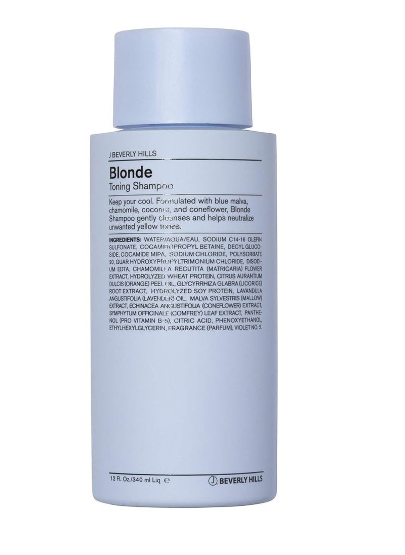 J Beverly Hills Blue Blonde Toning Shampoo with Coconut Oil for Deep Conditioning, (12 Oz, 32 Oz)