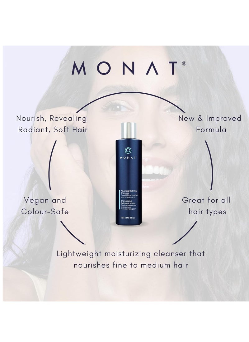 MONAT Advanced Hydrating Shampoo Infused with Rejuveniqe S - Lightweight Hair Shampoo / Moisturizing Shampoo That Nourishes Fine to Medium Hair - Net Wt. 237 ml / 8 fl. oz.