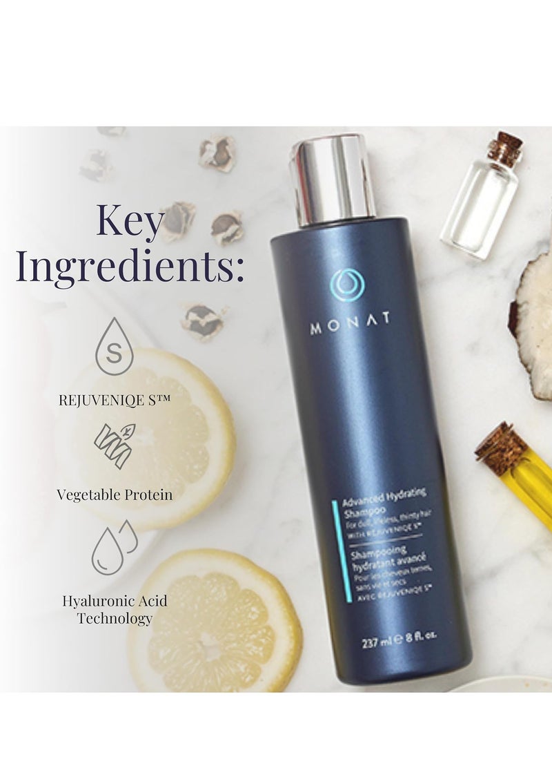 MONAT Advanced Hydrating Shampoo Infused with Rejuveniqe S - Lightweight Hair Shampoo / Moisturizing Shampoo That Nourishes Fine to Medium Hair - Net Wt. 237 ml / 8 fl. oz.