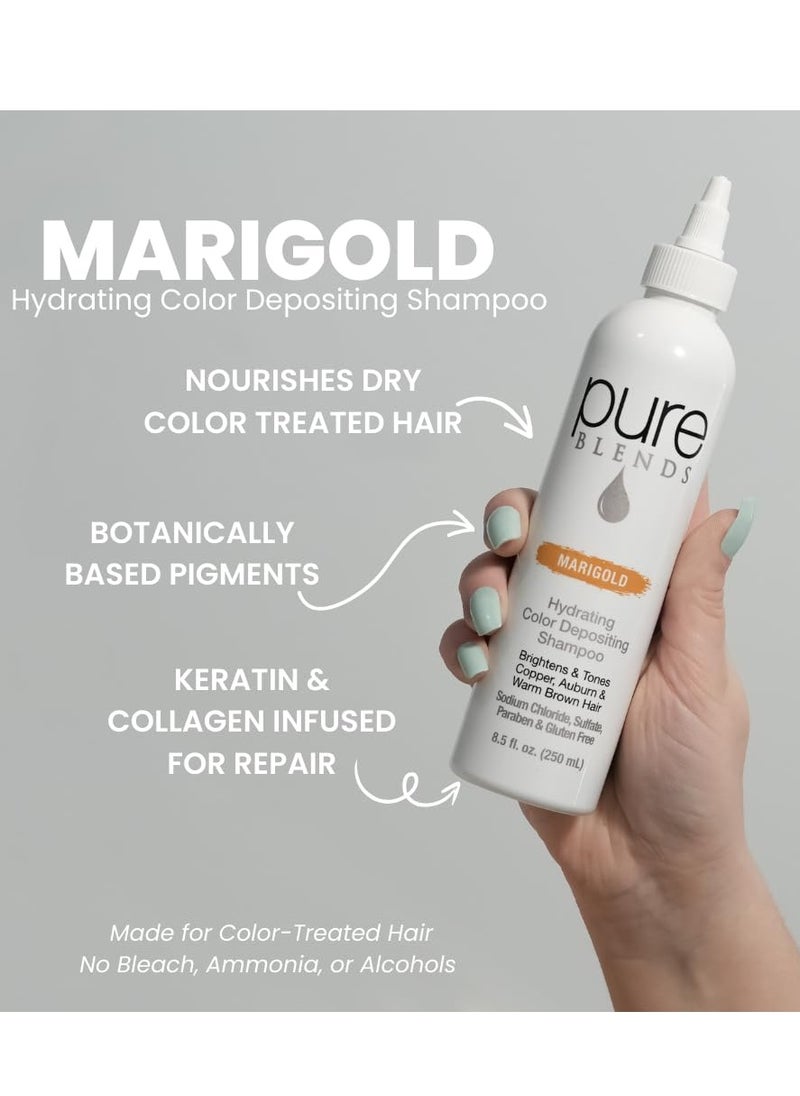 Marigold Hydrating Semi-Permanent Color Depositing Shampoo for Toning and Brightening Faded Color-Treated Hair - Prevents Fade, Extends Color Service (8.5 Oz.)
