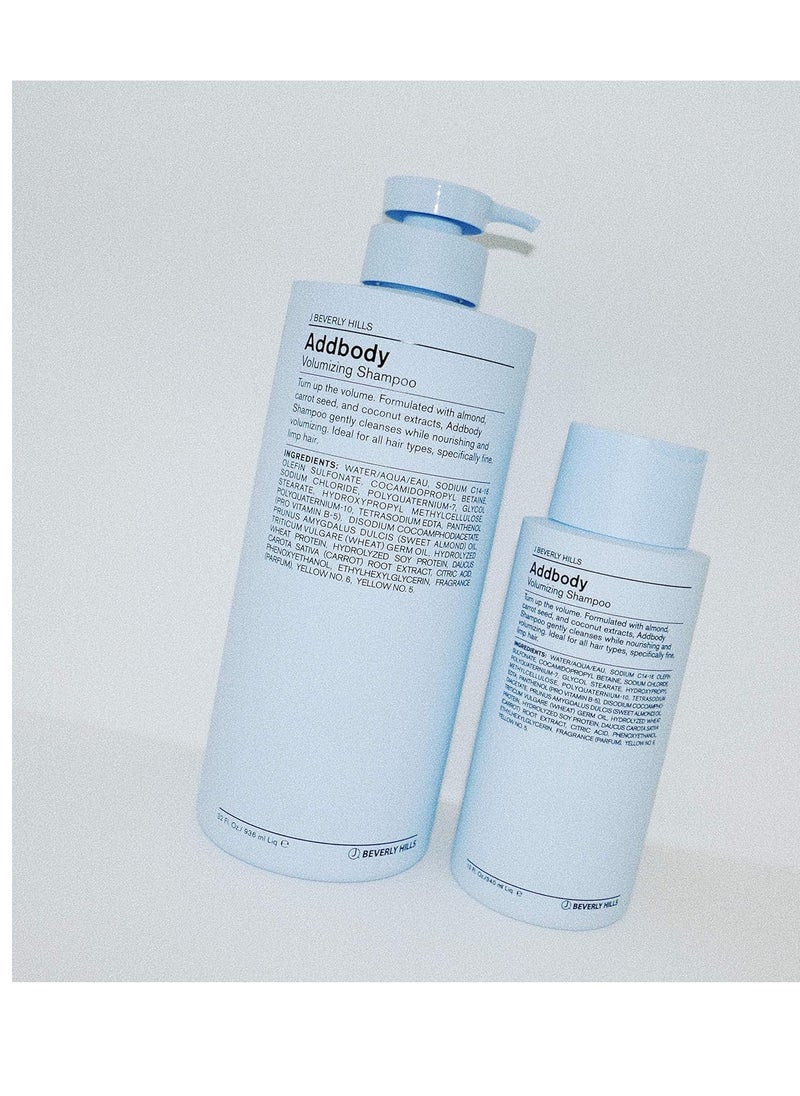 J Beverly Hills Blue Addbody Volumizing Shampoo with Vitamin E Oil for Strong Hair, (3 Oz, 12 Oz)