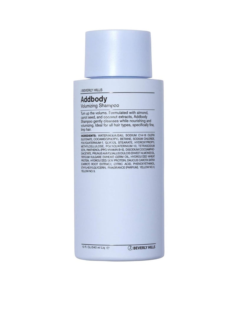 J Beverly Hills Blue Addbody Volumizing Shampoo with Vitamin E Oil for Strong Hair, (3 Oz, 12 Oz)