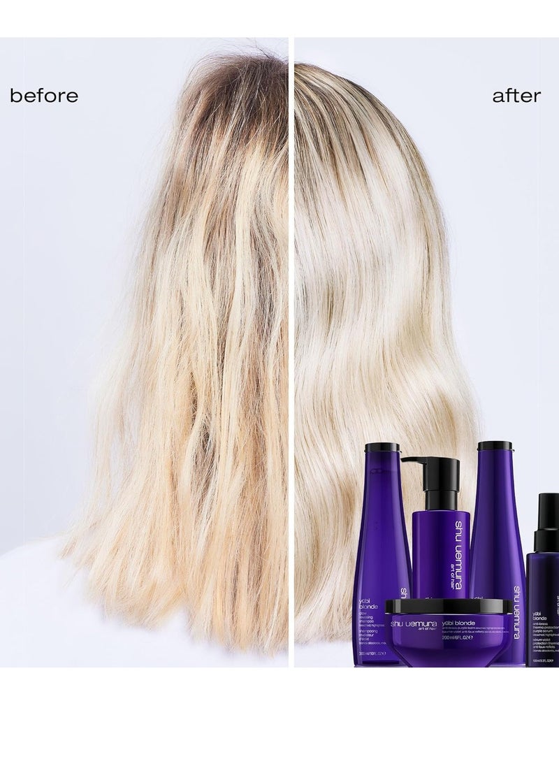 Shu Uemura Yubi Blonde Anti-Brass Purple Shampoo - Color-Corrects and Neutralizes Brassiness, Cleanses and Smooths, For Blonde Hair