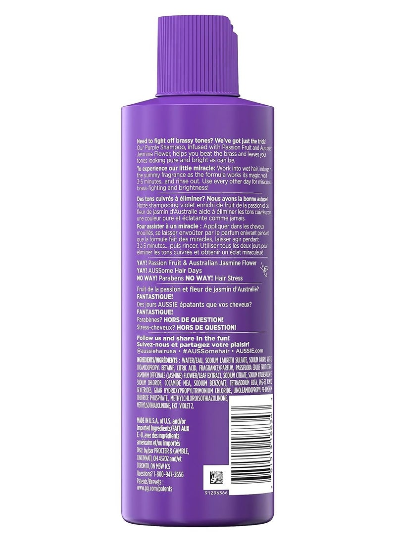 Aussie Beat The Brass Paraben-Free Purple Shampoo for Color-treated Hair, 8 Fl Oz