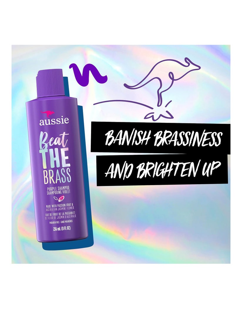 Aussie Beat The Brass Paraben-Free Purple Shampoo for Color-treated Hair, 8 Fl Oz