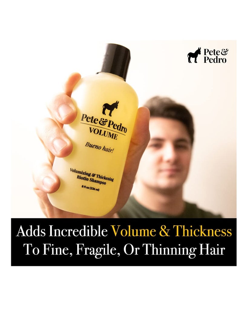 Pete & Pedro VOLUME SHAMPOO - Volumizing & Thickening Biotin Hair Strengthening Men's & Women Daily Cleansing Shampoo | Alcohol & Paraben Free | As Seen on Shark Tank, 8.5 oz.