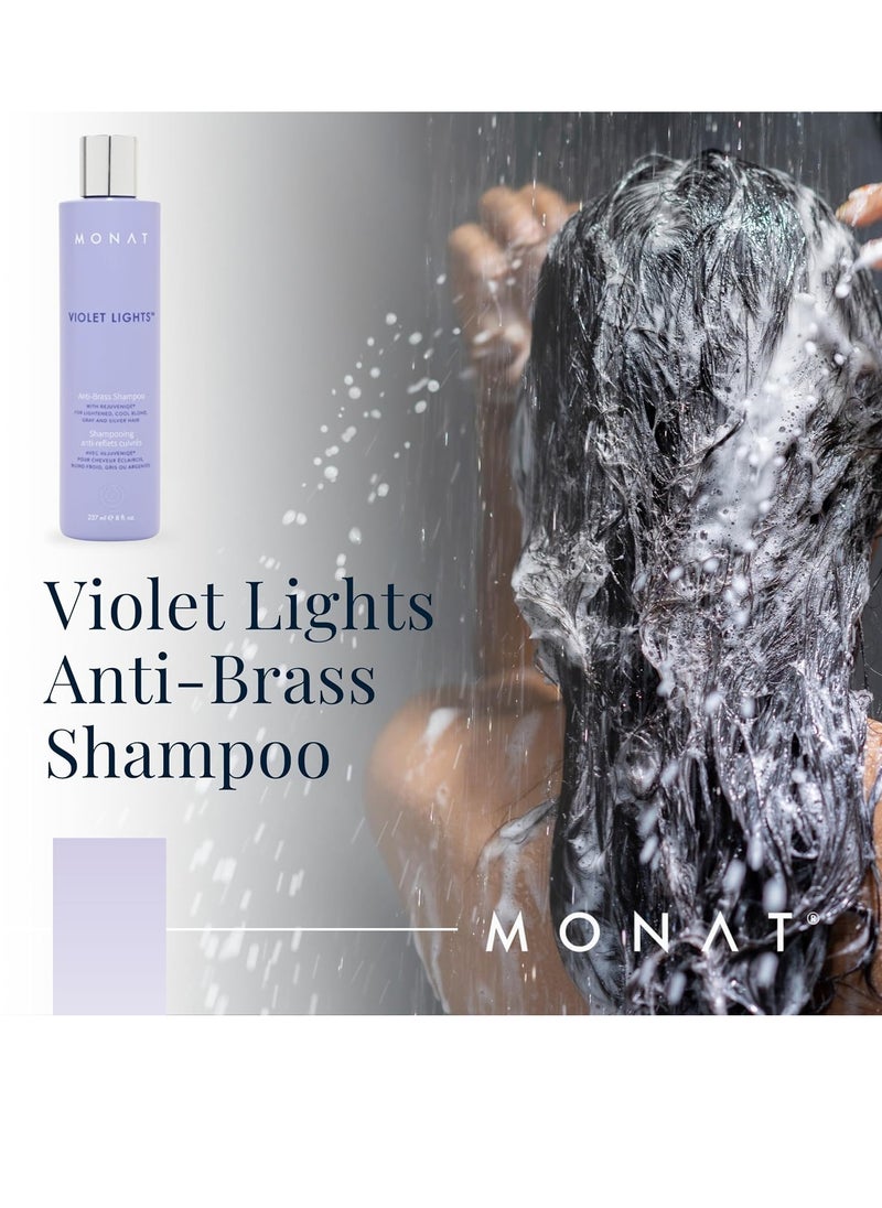 MONAT Violet Lights Anti-Brass Shampoo – Subtly Illuminates Hair – Advanced Toning Formula – Vibrant & Manageable Results – Gentle Cleansing for Radiant Locks – Enriched with REJUVENIQE®c
