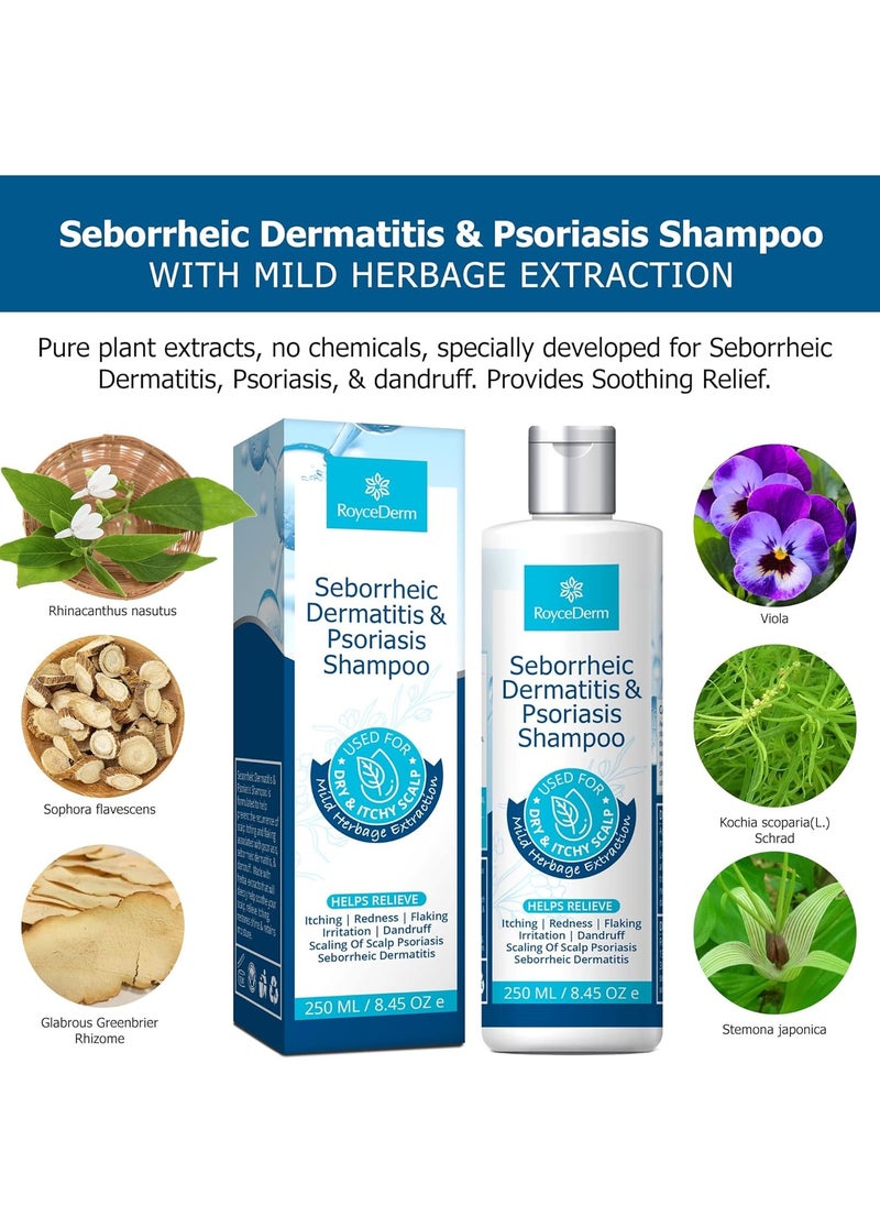 Roycederm Scalp Care Bundle: Psoriasis Shampoo & Conditioner for Dry, Itchy Scalp Relief