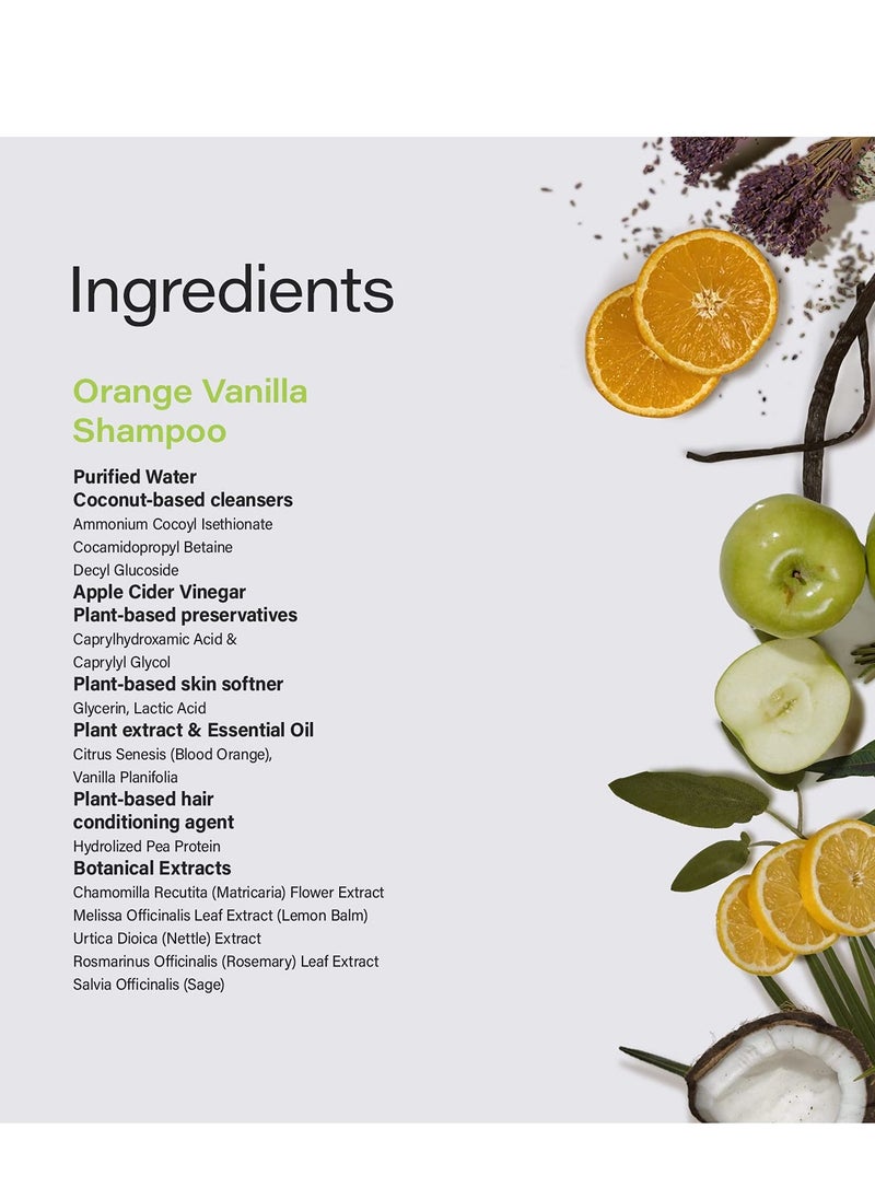 Phillip Adam Orange Vanilla Shampoo for Shiny Hair - Enriched with Apple Cider Vinegar - Sulfate Free - 12 Ounce