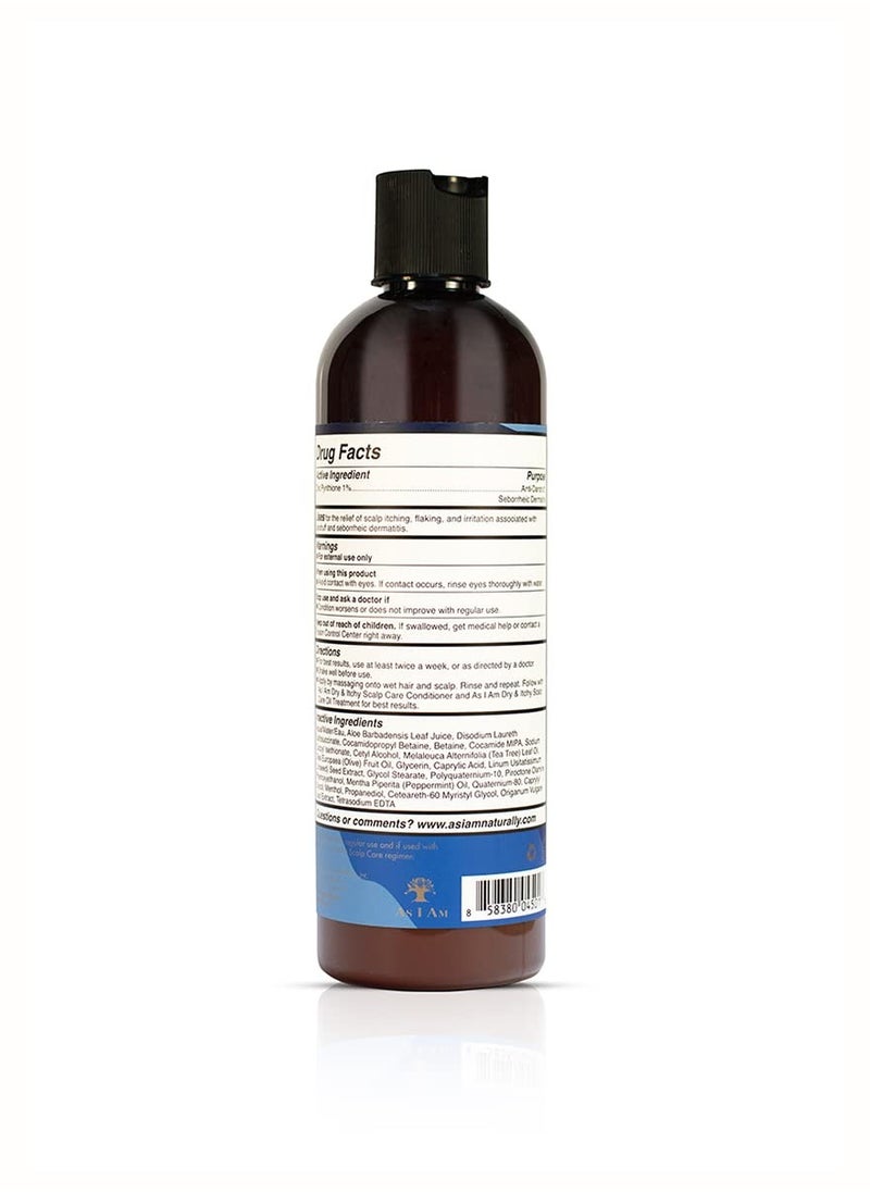 As I Am Dry & Itchy Scalp Care Shampoo - 12 ounce - Fights Dandruff and Seborrheic Dermatitis - Enriched with Zinc Pyrithione, Olive Oil, and Tea Tree Oil