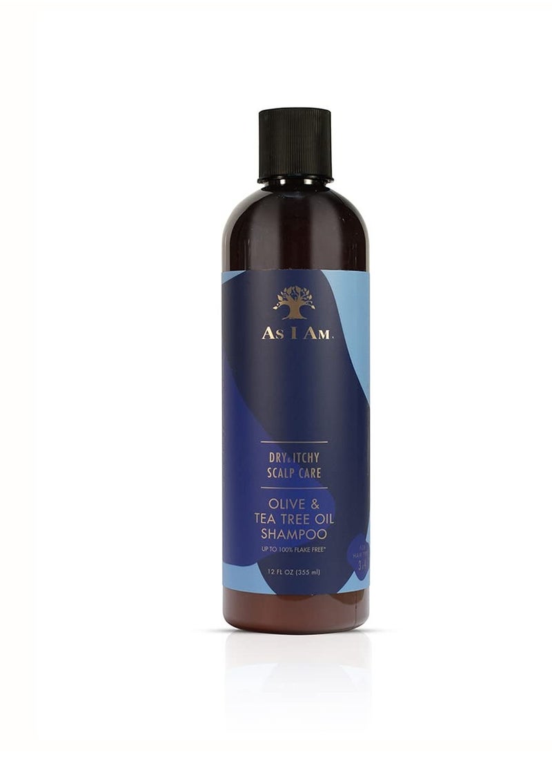 As I Am Dry & Itchy Scalp Care Shampoo - 12 ounce - Fights Dandruff and Seborrheic Dermatitis - Enriched with Zinc Pyrithione, Olive Oil, and Tea Tree Oil