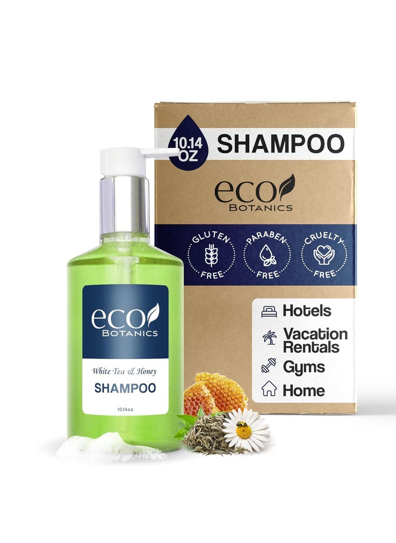 Terra Pure | Eco Botanics Shampoo, White Tea & Honey Retail Size Hotel Amenities, 10.14 oz. (Single)