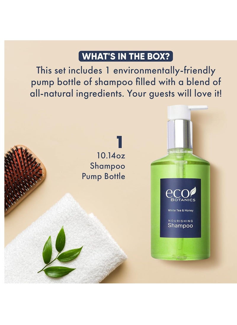 Terra Pure | Eco Botanics Shampoo, White Tea & Honey Retail Size Hotel Amenities, 10.14 oz. (Single)