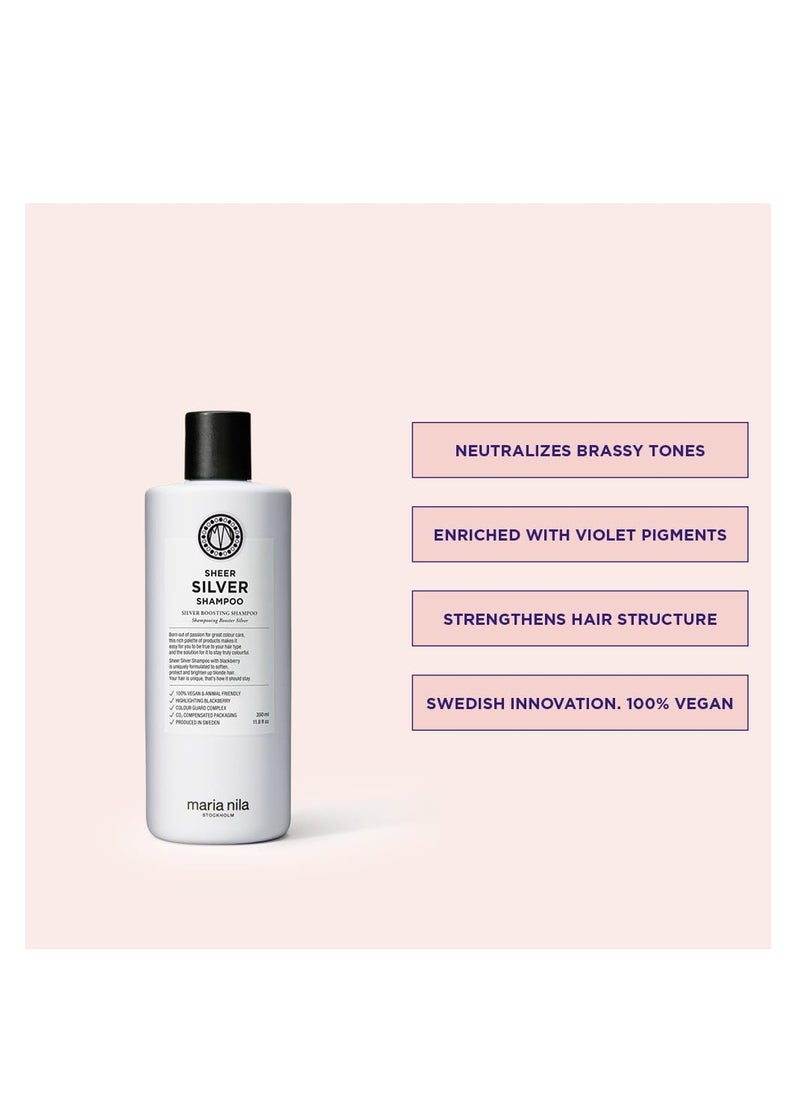 Maria Nila Sheer Silver, Neutralizes Golden Shades, Violet Pigments Gives Cool Tone, 100% Vegan & Sulfate/Paraben free