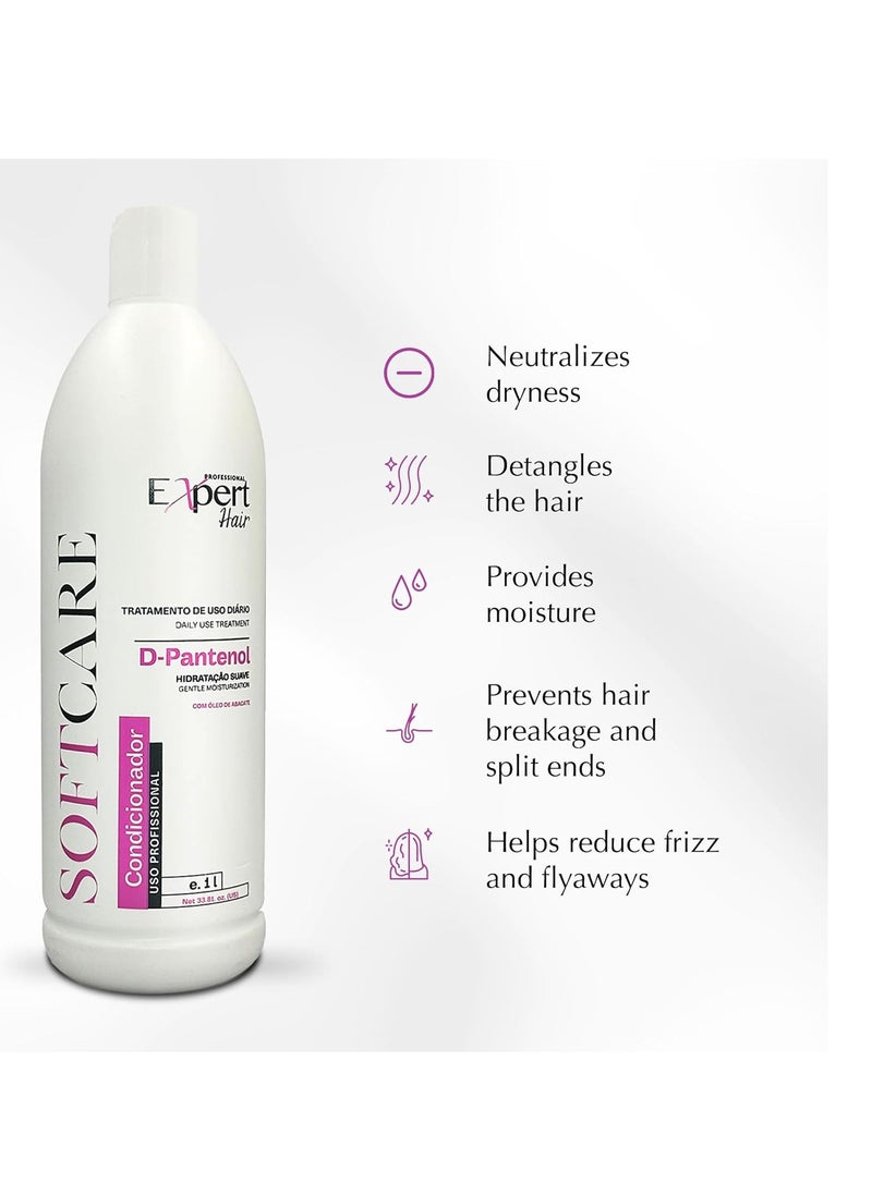 Expert Hair Soft Care Biotin Shampoo and Conditioner - Daily Routine Shampoo For Scalp Health, CLINICALLY TESTED Proven Results Products For Women & Men, Natural Routine, Color Safe 2x 33.81 fl.oz