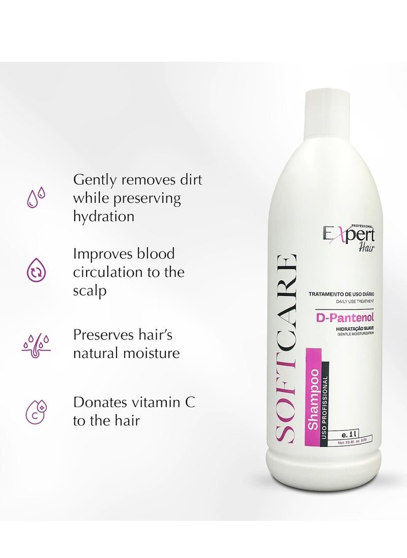 Expert Hair Soft Care Biotin Shampoo and Conditioner - Daily Routine Shampoo For Scalp Health, CLINICALLY TESTED Proven Results Products For Women & Men, Natural Routine, Color Safe 2x 33.81 fl.oz