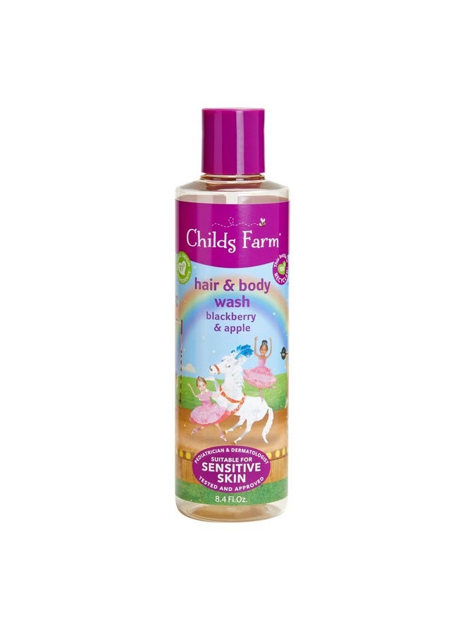 Childs Farm, Kids Hair & Body Wash for Dry, Sensitive Skin, Blackberry & Organic Apple, Gently Cleanses, Vegan, Cruelty-Free, 8.4 Fl Oz