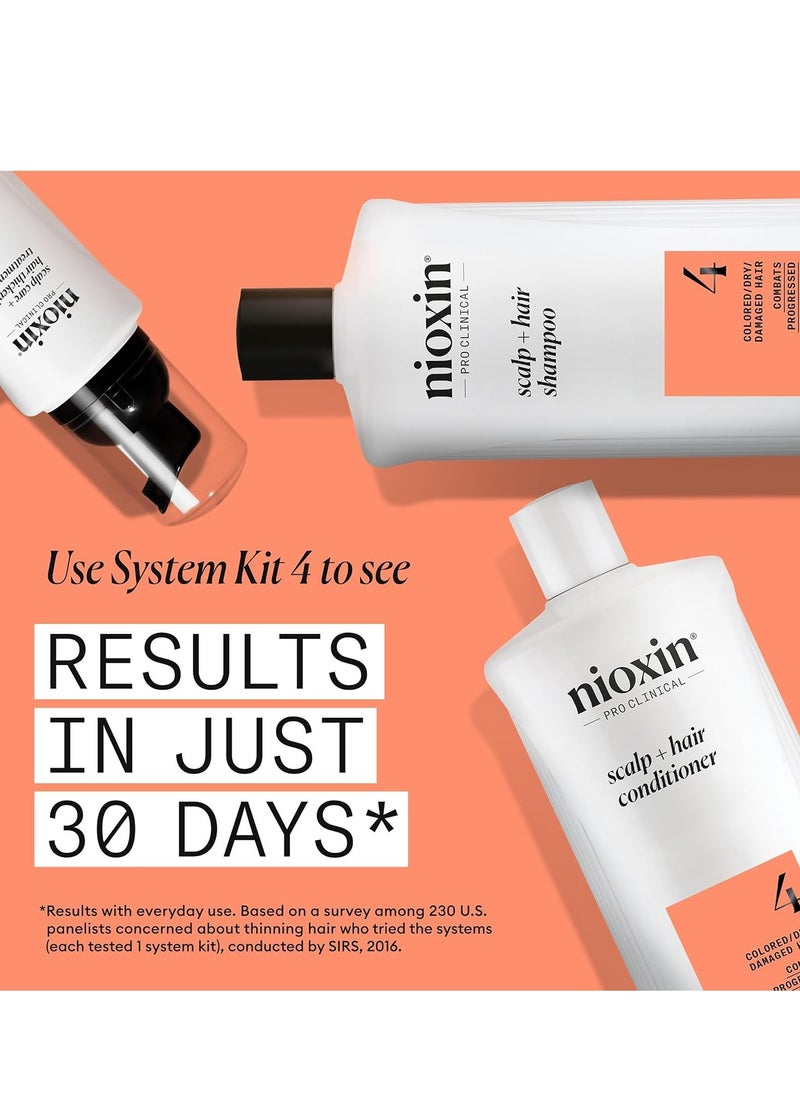 Nioxin System 4 Scalp + Hair Thickening Shampoo For Colored, Dry, & Damaged Hair with Progressed Thinning Maintain Vibrant Color Nourish & Boost Hair Density with Niacinamide & Biotin