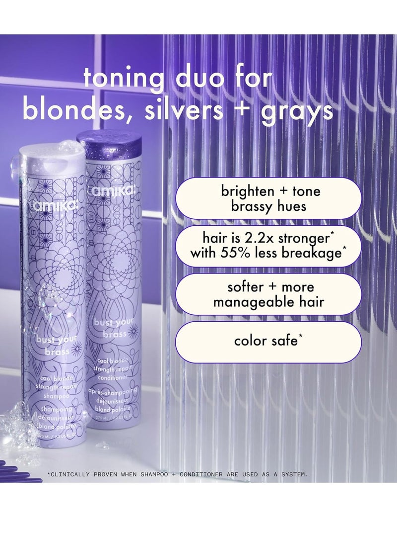 amika bust your brass cool blonde strength repair shampoo