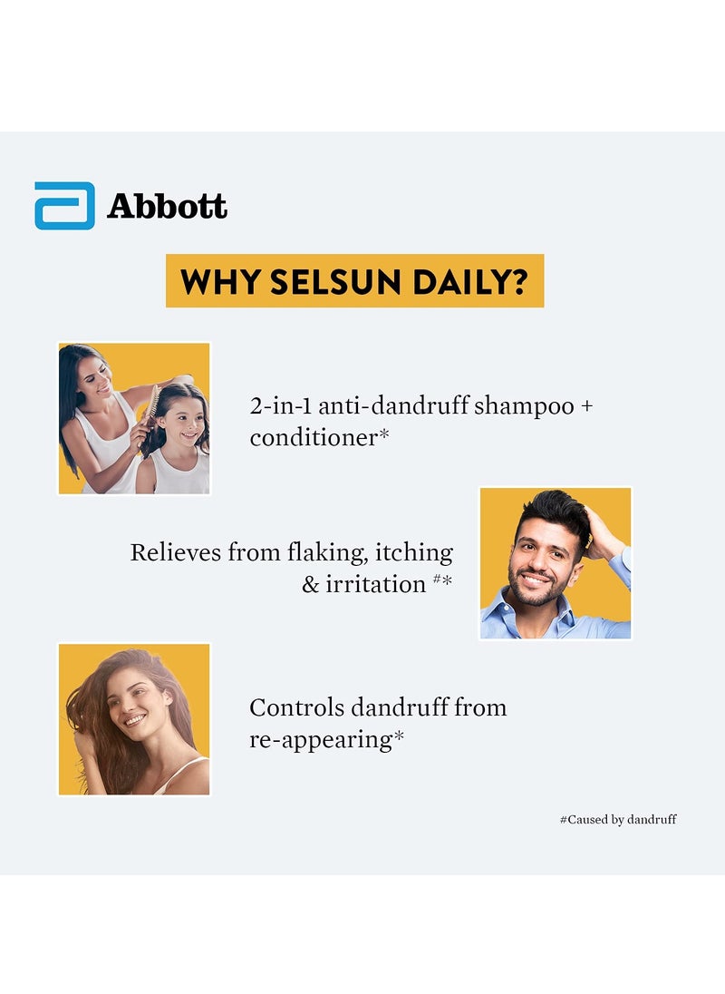 Selsun Daily Anti Dandruff Shampoo, Clears away dandruff flakes, Relieves from dandruff related itching