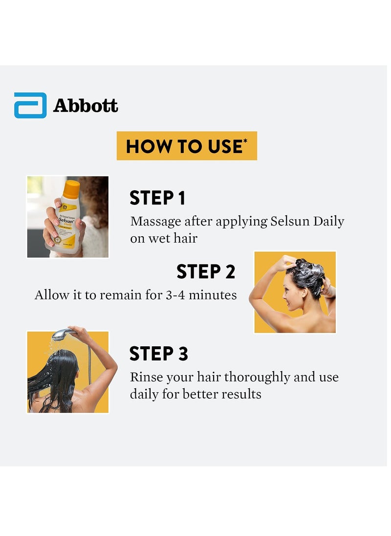 Selsun Daily Anti Dandruff Shampoo, Clears away dandruff flakes, Relieves from dandruff related itching