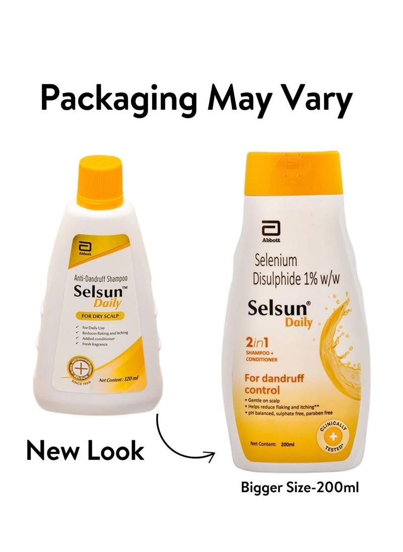 Selsun Daily Anti Dandruff Shampoo, Clears away dandruff flakes, Relieves from dandruff related itching
