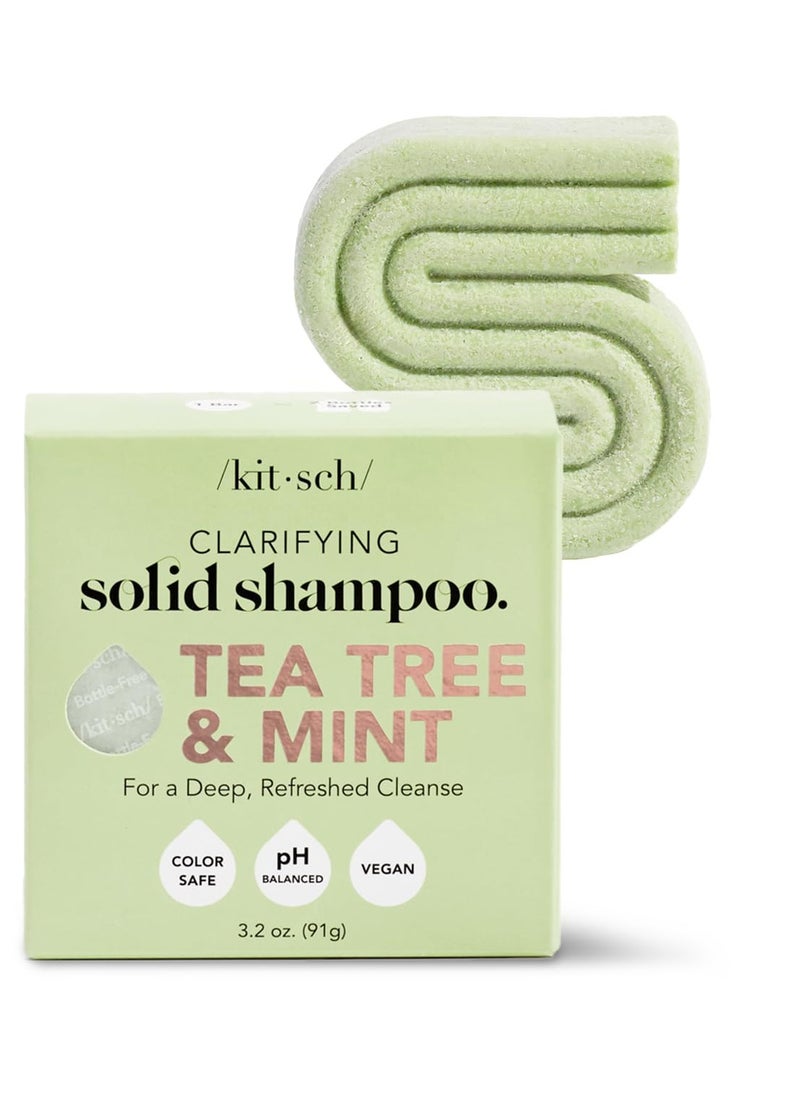 Kitsch Tea Tree & Mint Anti-Dandruff Shampoo Bar - Vegan, Natural, Paraben & Sulfate Free | For Itchy Scalp & All Hair Types | Made in US, 3.2oz