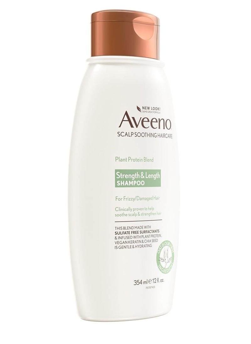 Aveeno Plant Protein Blend Shampoo for Strong Healthy-Looking Hair, 12 fl oz