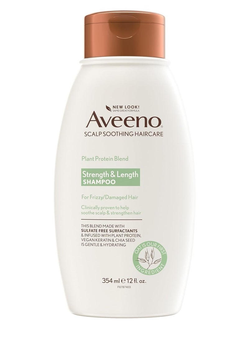 Aveeno Plant Protein Blend Shampoo for Strong Healthy-Looking Hair, 12 fl oz