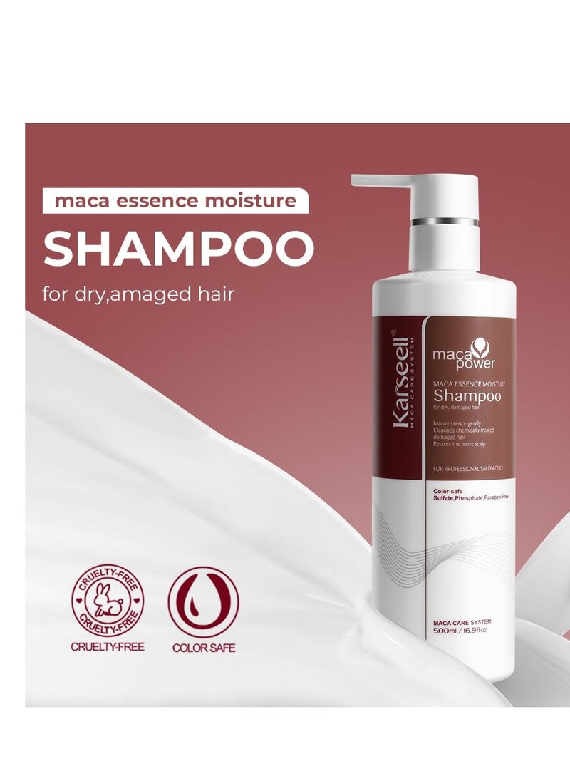Karseell Argan Oil Shampoo Herbal Extract Moisturizing Deep Repair Smooth Shampoo for Dry and Damaged Hair 16.9Oz 500ml