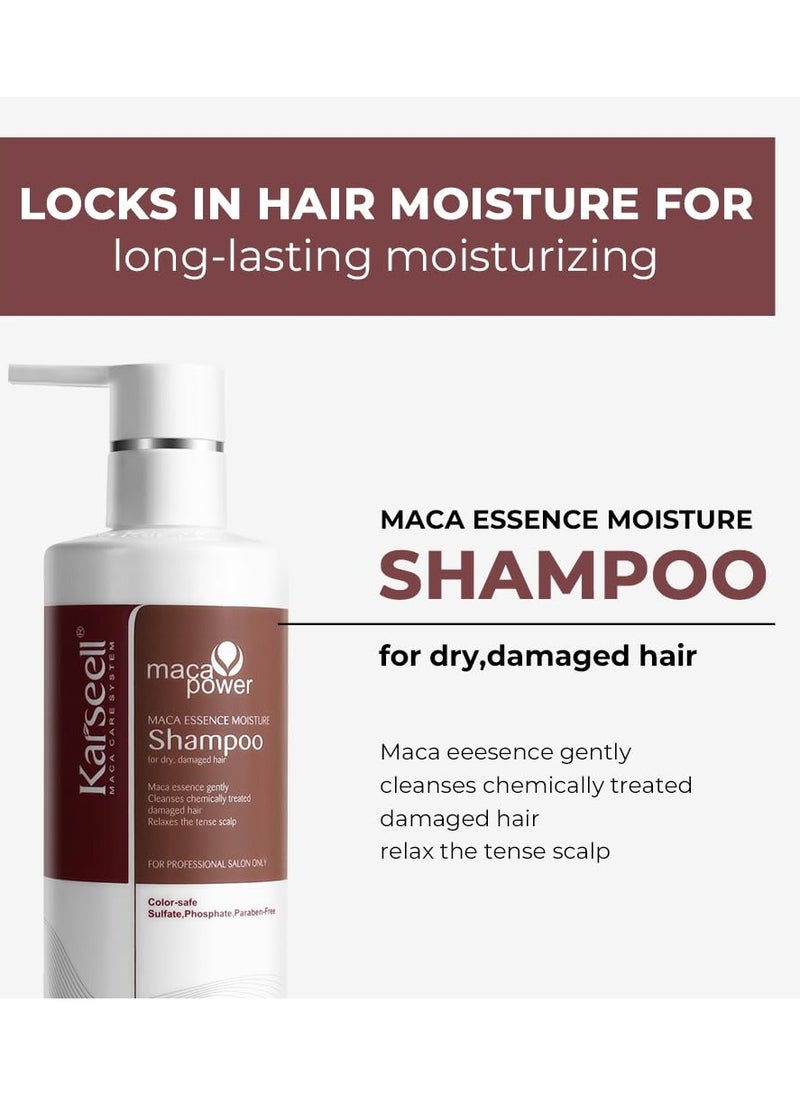 Karseell Argan Oil Shampoo Herbal Extract Moisturizing Deep Repair Smooth Shampoo for Dry and Damaged Hair 16.9Oz 500ml