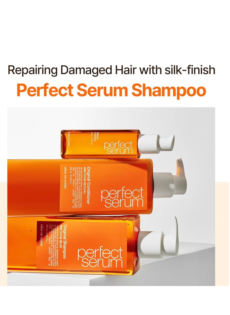 Mise En Scene Perfect Serum Original Shampoo For Damaged Hair - KoreanShampoo with Moroccan Oil, Jojoba Seed, Damage Care MoroccanOil HairProducts | 22.99 Fl Oz