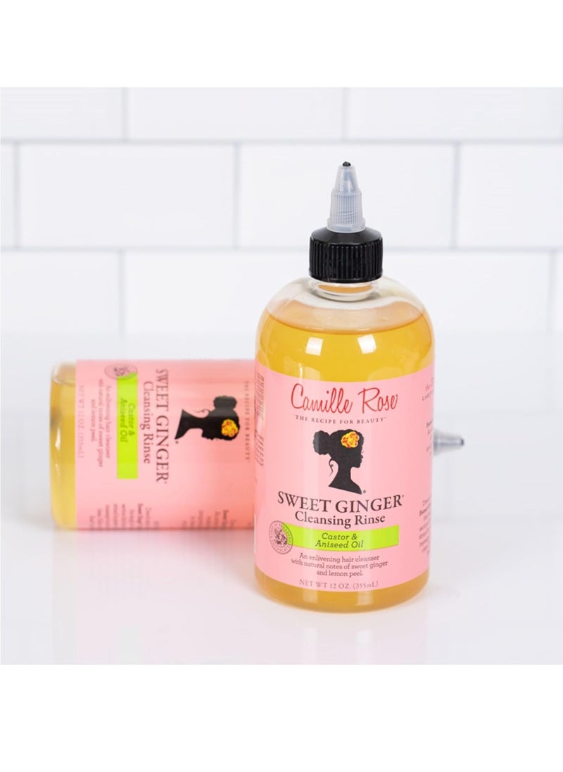 Camille Rose Sweet Ginger Rinse, Hair and Scalp Cleanser with Ginger Root and Aniseed Oil, to Clarify and Moisturize, for all Hair Types, 12 oz