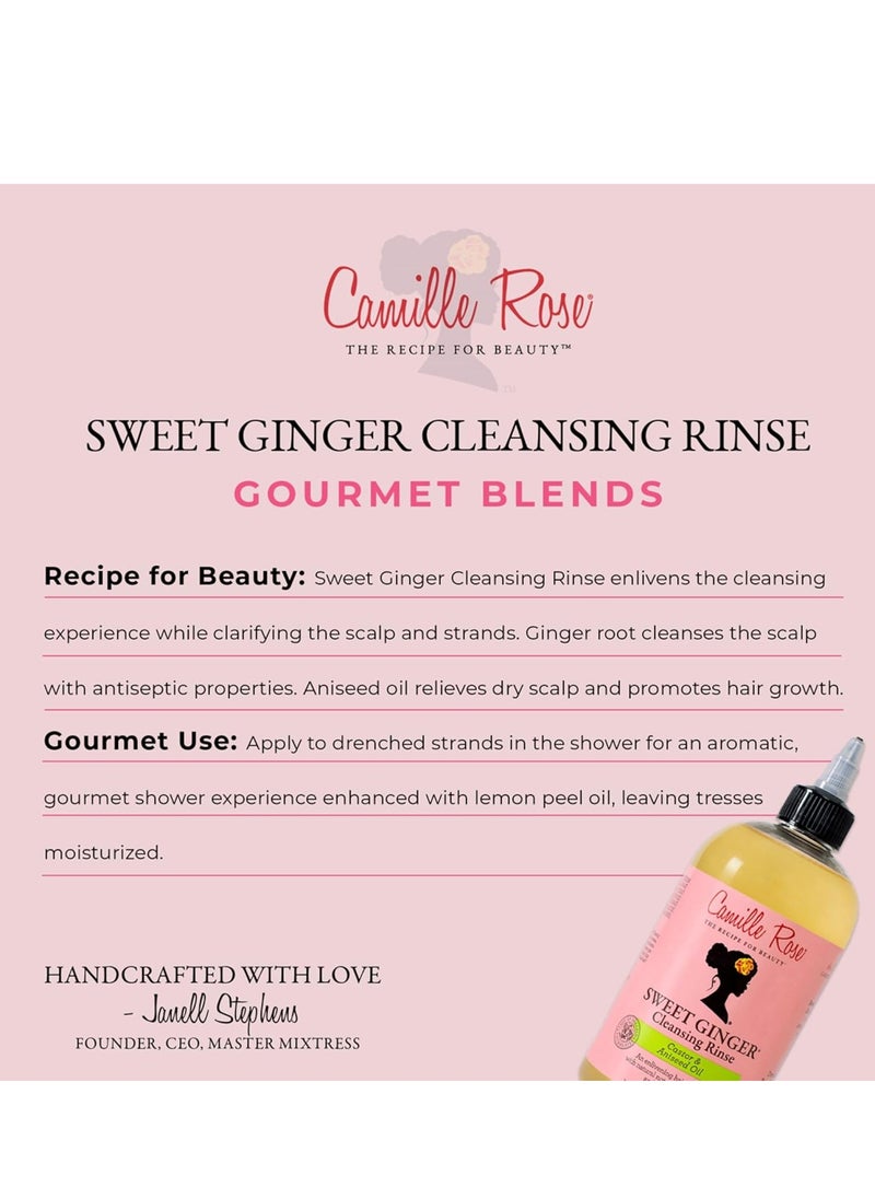 Camille Rose Sweet Ginger Rinse, Hair and Scalp Cleanser with Ginger Root and Aniseed Oil, to Clarify and Moisturize, for all Hair Types, 12 oz