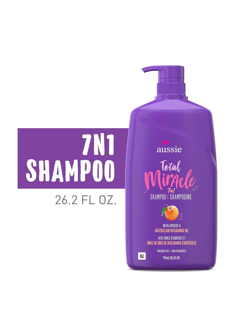 Aussie Total Miracle with Apricot & Macadamia Oil, Paraben Free Shampoo, 26.2 fl oz Pack of 4