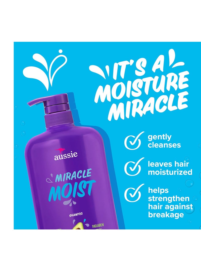 Aussie Paraben-Free Miracle Moist Shampoo with Avocado & Jojoba for Dry Hair, 30.4 Fluid Ounce, (Pack of 4)c