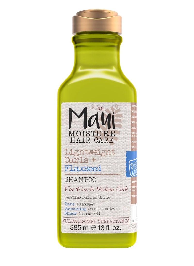 Maui Moisture Lightweight Curls + Flaxseed Shampoo, Paraben Free, Silicone Free, 13 Fl Oz,Green