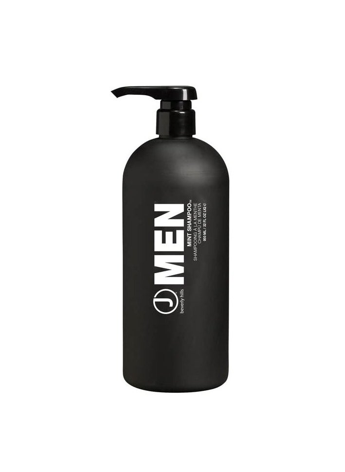 J Beverly Hills Men's Mint Shampoo with Peppermint Oil for a Healthy Scalp, (12 Oz, 32 Oz)