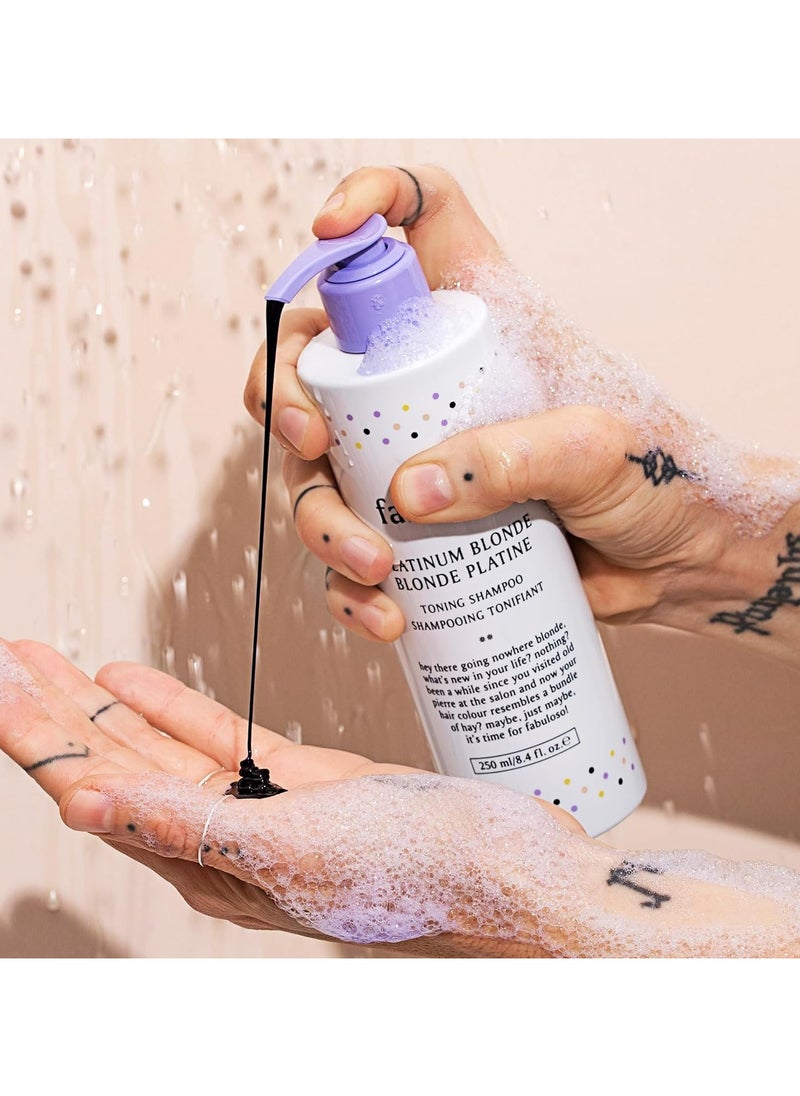 EVO Fabuloso - Platinum Blonde Toning Shampoo - Refreshes and revives colored hair - Purple Shampoo to Extended Life of Color - Treated Blonde Hair - 250ml