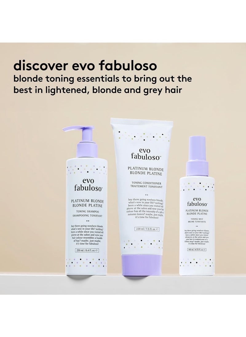 EVO Fabuloso - Platinum Blonde Toning Shampoo - Refreshes and revives colored hair - Purple Shampoo to Extended Life of Color - Treated Blonde Hair - 250ml