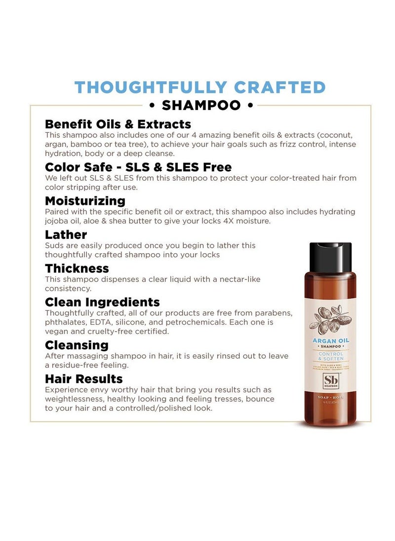 Soapbox Shampoo, Vegan & Cruelty Free Hydrating Shampoo with Argan Oil with Shea Butter, Color Safe, Paraben and Sulfate Free All Natural Hair Cleanser, 16oz (Pack of 3)